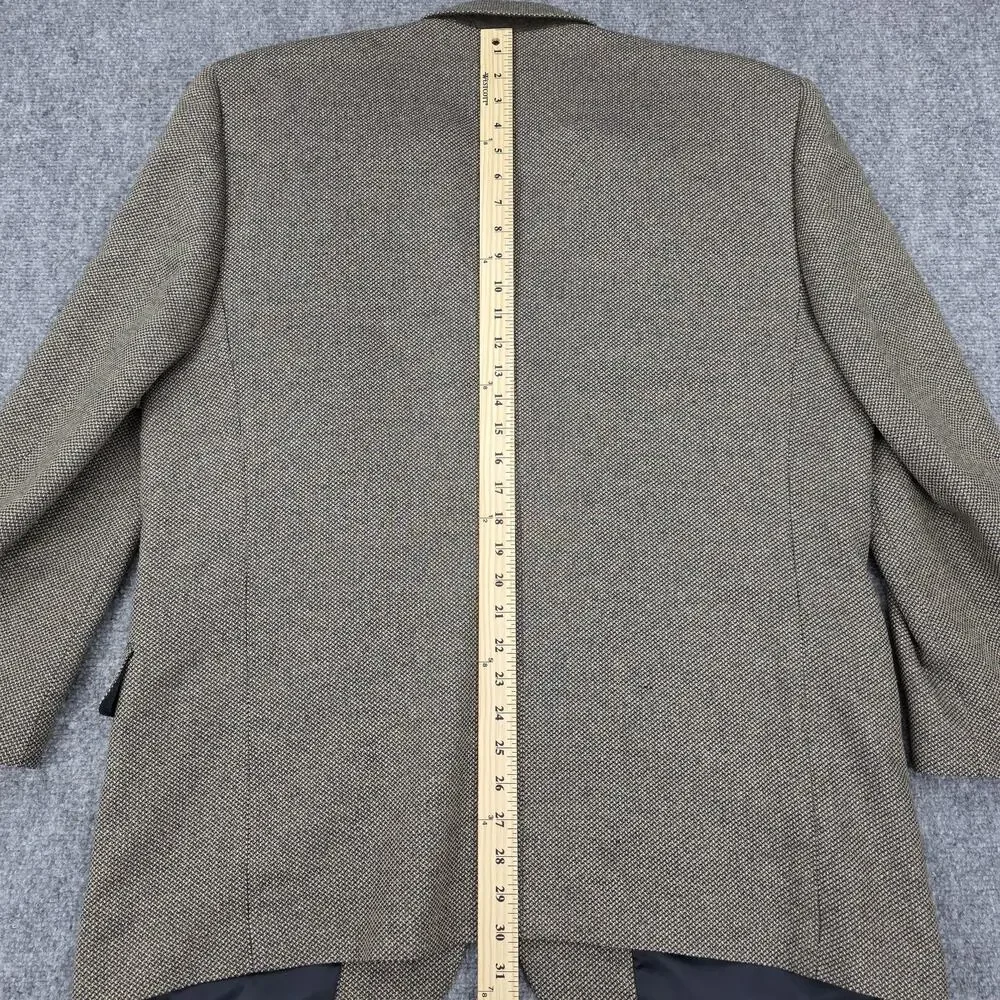 Versini Blazer Mens 46 Brown Black 100% Silk Italian Fabric Notch Lapel Jacket